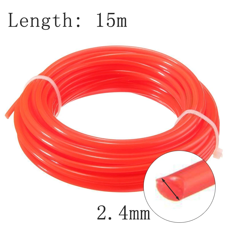 1pcs Nylon Strimmer Line Cord Wire String Grass Trimmer Line For Garden Lawn Mower Grass Cutter Trimmer Line 15mX2.4mm