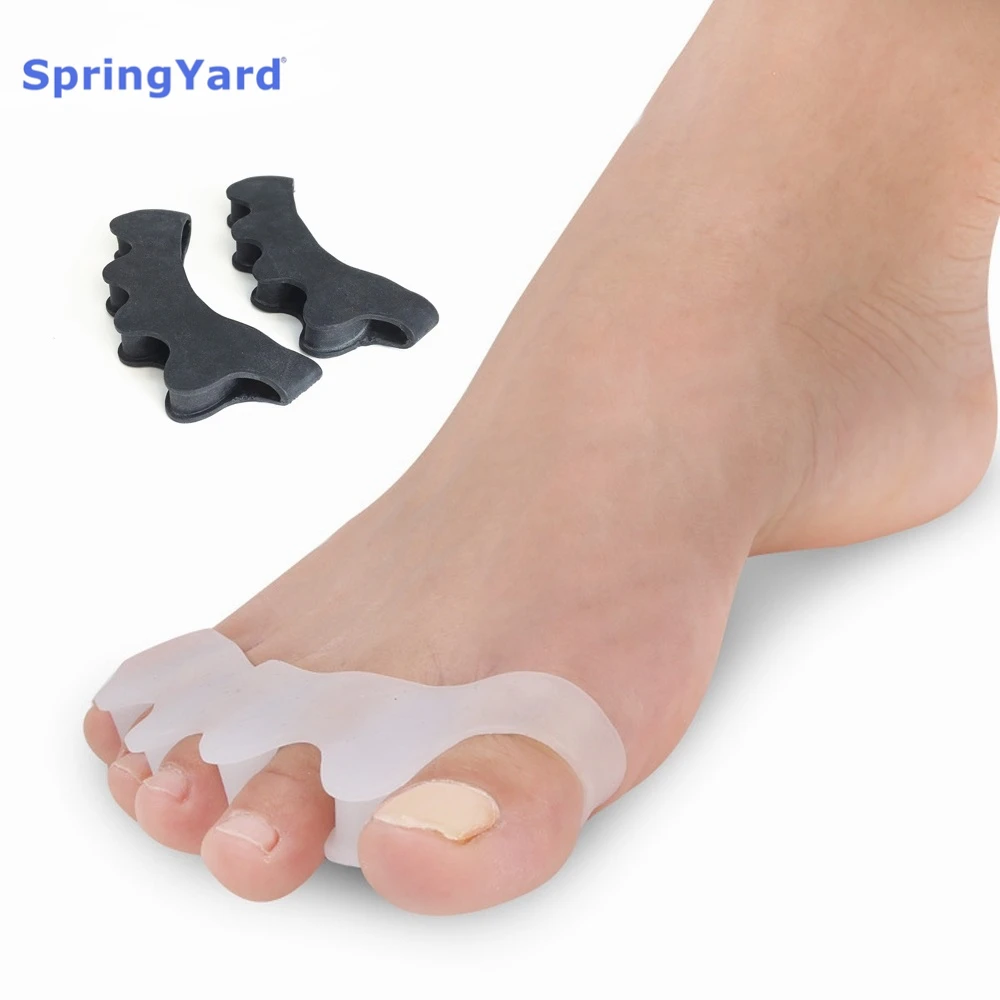 

SpringYard (2 pairs/lot) Gel Toe Separator Overlapping Toes Hallux Valgus Orthopedic Toe Straightener Foot Care Men Women