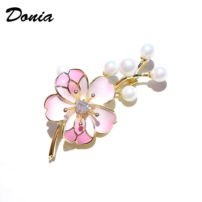 

Donia jewelry Fashion shell pearl brooch zircon high-grade brooch brooch lady coat pin luxury atmosphere retro accessories