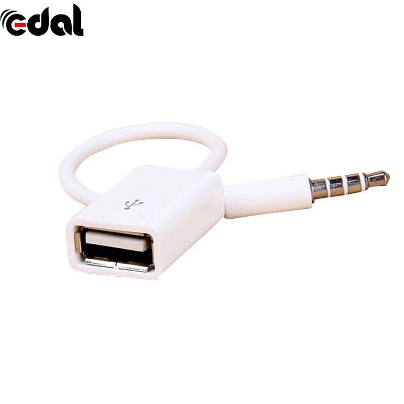 Jack 3,5 AUX аудио разъем к USB 2,0 конвертер USB кабели AUX шнур для автомобиля MP3 динамик U диск USB флэш-накопитель аксессуары S - Цвет: Белый