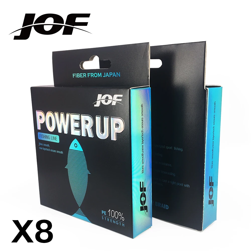 JOF POWERUP سوبر قوي 300 متر 8 السواحل ينسج صنارة صيد بولي ايثيلين مجدول حبل المتعددة الشعيرات 20LB 30LB 40LB 50LB 70LB 80LB 100LB