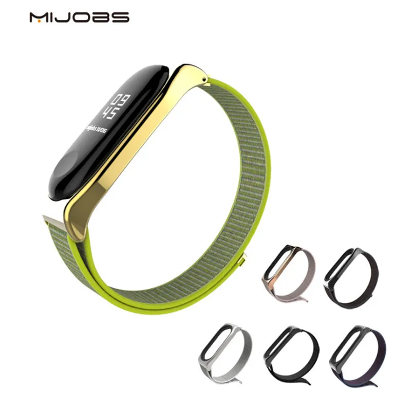 Нейлоновый ремешок Mijobs Mi band 3 для Xiaomi Band наручный Miband Смарт часы спортивные