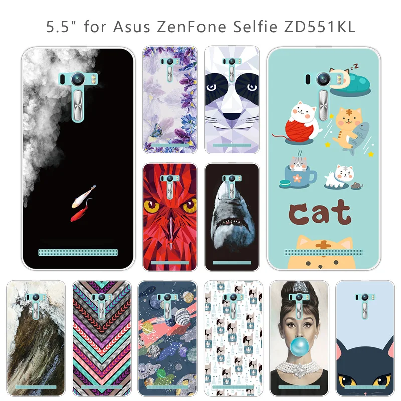 Силиконовый чехол для Asus Zenfone Selfie ZD551KL телефона из мягкого ТПУ 5 дюйма |