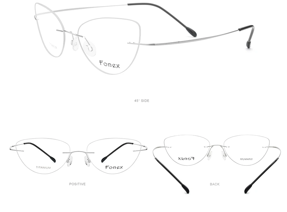 Титановый сплав оправа для очков женские ультралегкие кошачий глаз очки по рецепту при близорукости оптические ультралегкие очки без оправы женские 10001