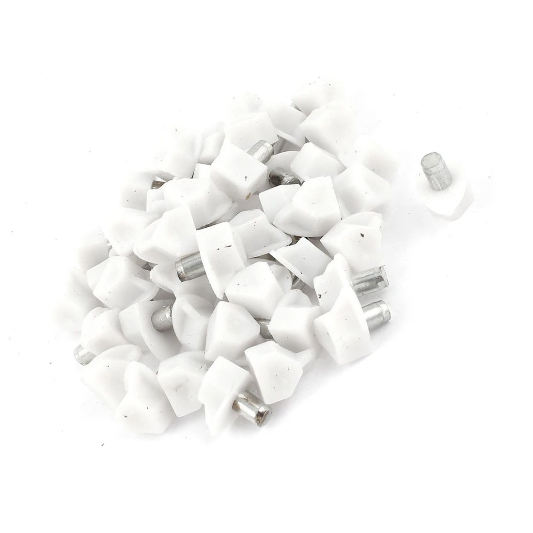 Promotion! 50 Pcs 5mm Metal Pin White Plastic Shelf Glass Support Studs