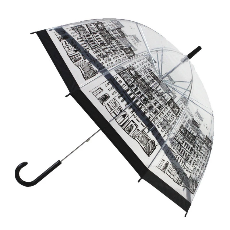 SAFEBET, прозрачный зонтик для птичьей клетки, Мультяшные строительные зонты, полуавтоматический зонтик с длинной ручкой, Детские Зонты
