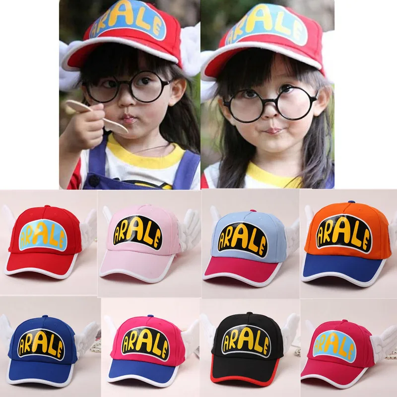 Дети Аниме Симпатичные Dr. Slump Arale Крылья Ангела шляпы для косплея бейсбольная кепка