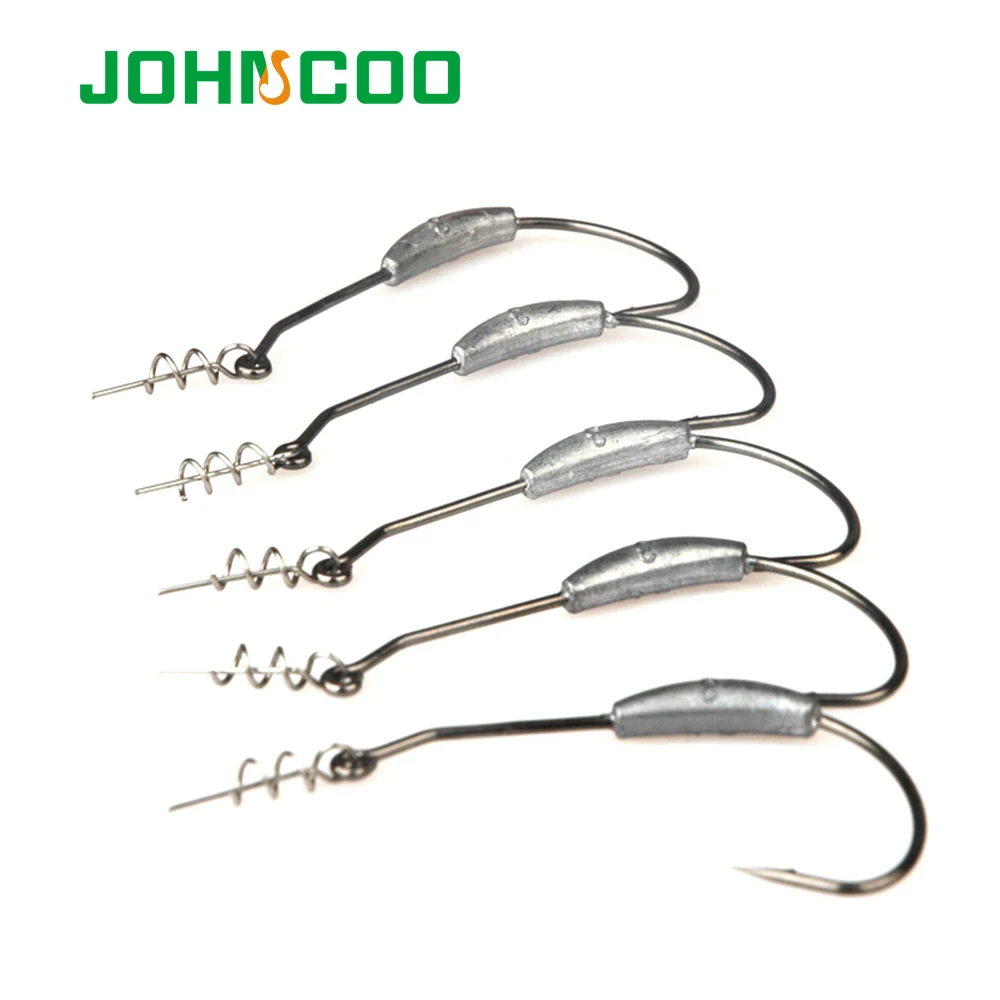 

5pcs/lot Barbed Lead Hook 2g/2.5g/3g/5.25g/7g Offset Fishing Hook Fish Hooks Fit for Texas Rigs Fishing Tackle