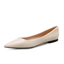 Модная рабочая обувь на плоской подошве с острым носком для девочек г. Популярная Новая женская обувь с острым носком на мягкой подошве удобная повседневная обувь 31-44