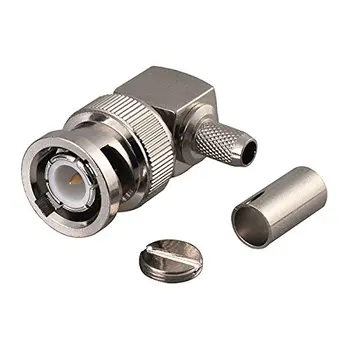 

100PCS BNC Male Right Angle RF Connector Crimp RG142 RG223 LMR195 50-3DFB RG58 Cable