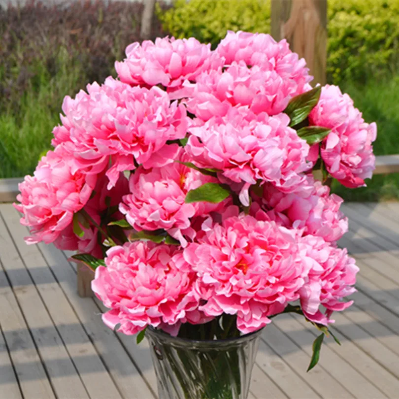 Buy 16pcs Peony Flower Bunches Fake Peony 8 Head Peony