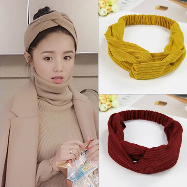 Korean style cotton women knot elastic turban headbands hair head bands hairbands accessories