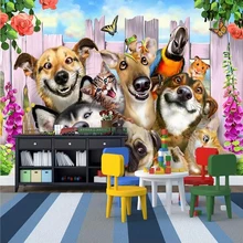 Фотообои 3D мультфильм собака животное фрески детская спальня фон настенная живопись Нетканые Экологически чистые обои