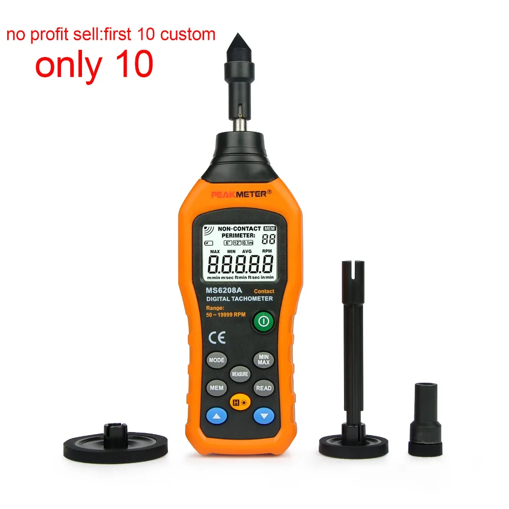 

PEAKMETER Digital Speed Meter RPM 50-19999rpm Non Contact Tachometer Rotation Tester Speed Measuring Instruments PM6208