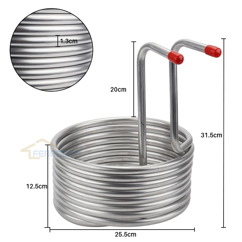 Stainless Steel 304 Cooling Coil Pipe Immersion Wort Chiller Home
