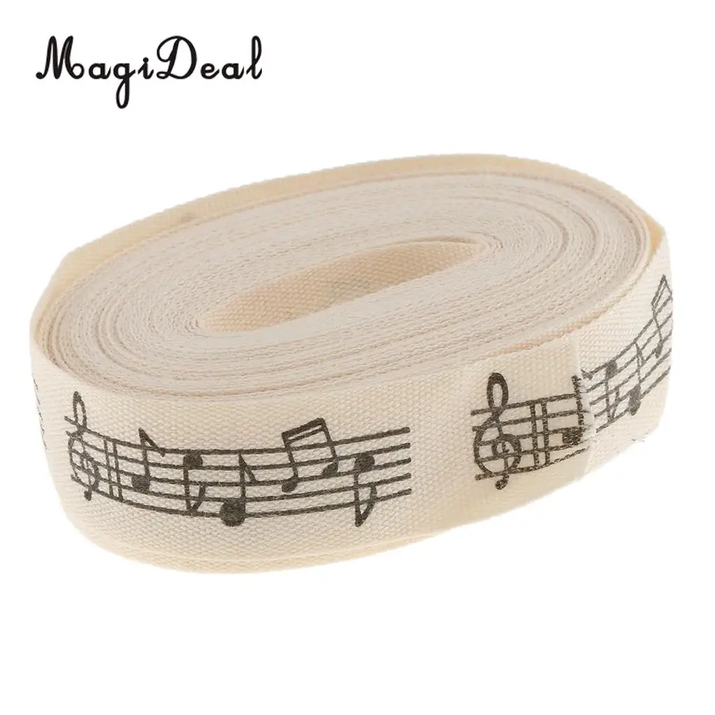 5 Yards Musical Note Printed Fabric Ribbon Gift Package Craft Decor 15mm
