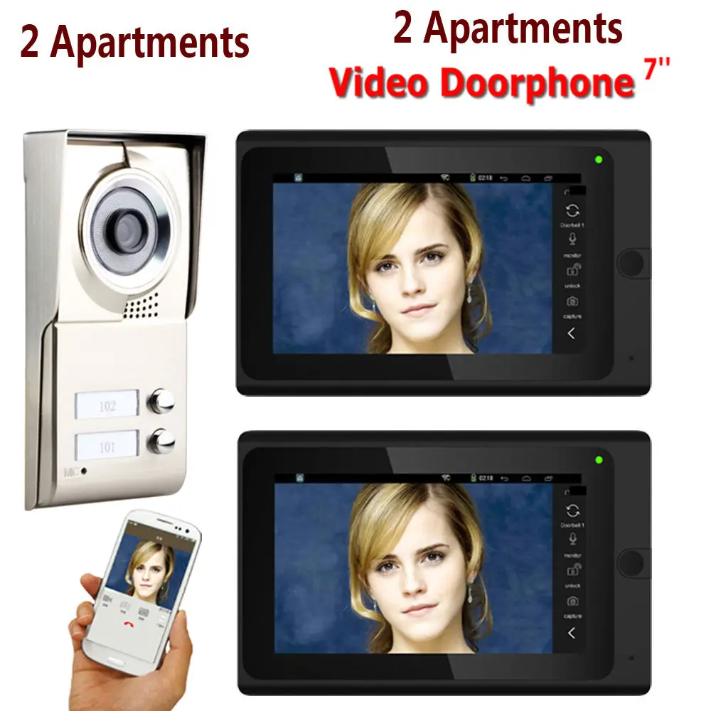 

SmartYIBA 7" 1080P WiFi Video Intercom System Video Door Phone Doorbell System Video Door Phone HD Camera Support Unlock