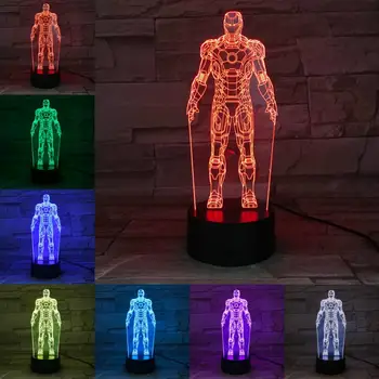 

Night Light 3D Led Iron Man 4 End Game Flashlight Movie Fans Collection Atmosphere Lighting I Love You 3000 Led Pendant light