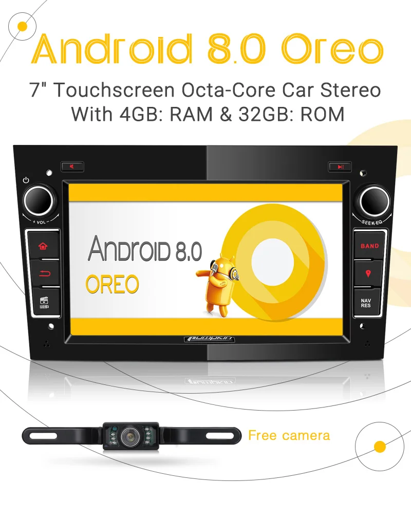 Flash Deal Pumpkin 2 Din7" Qcta-core 4G+32G Android 8.0 Car Radio No DVD Player GPS Navigation Car Stereo For Opel/Corsa Wifi OBD2 Headunit 1