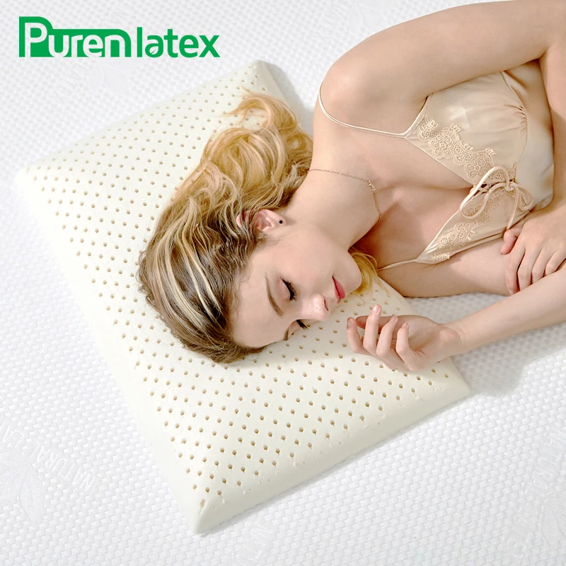 PurenLatex Thailand Natural Latex Pillow Orthopedic Neck Pillow Spine Protect Cervical Vertebrae Health Care Bedding Pillow