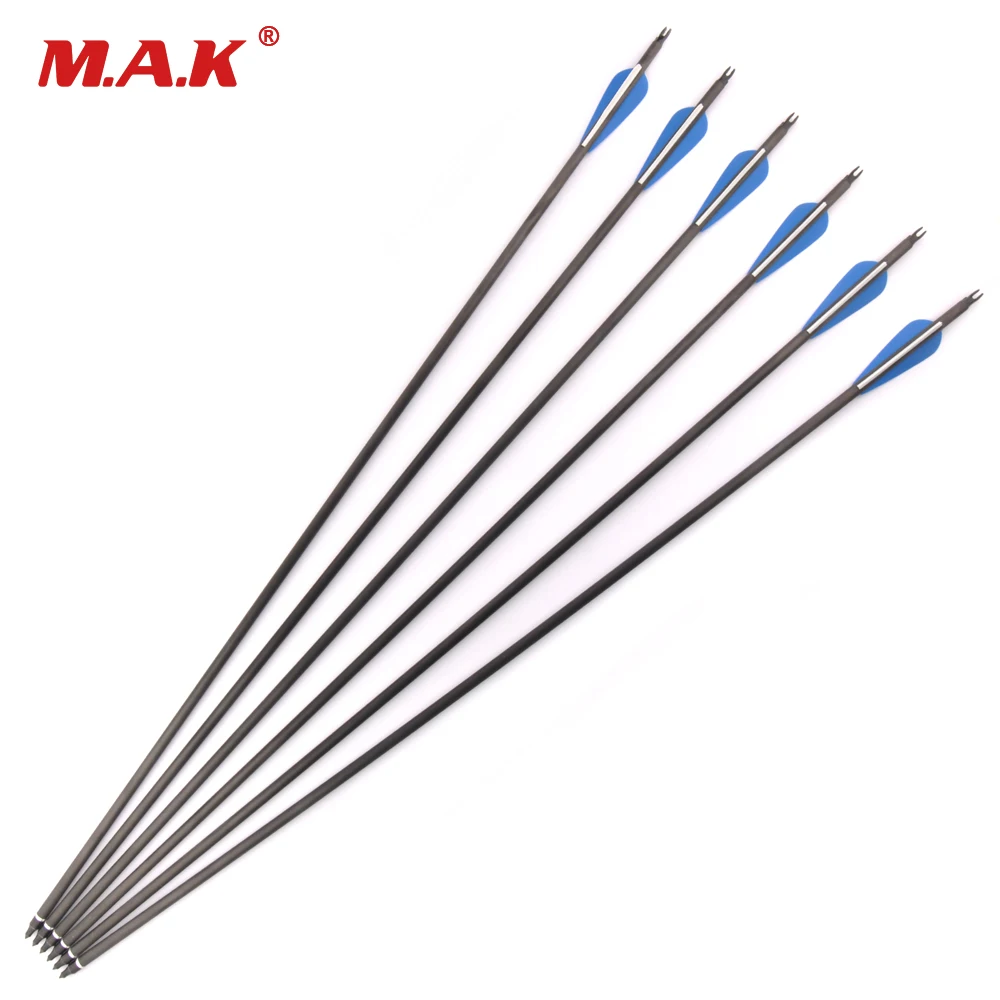 

6/12/24 pcs Carbon Arrows Length 30 Inches Spine 360 Diameter 7.8mm for Compound Bow Practice Archery Hunting Shooting