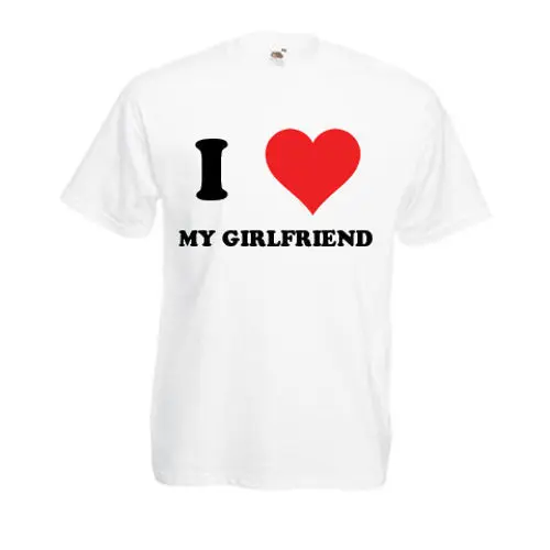 Персонализированная футболка с надписью I Love My Girlfriend для мужчин и женщин забавная