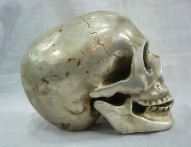 

WOW Tibet Silver Skull Statue (A0321)