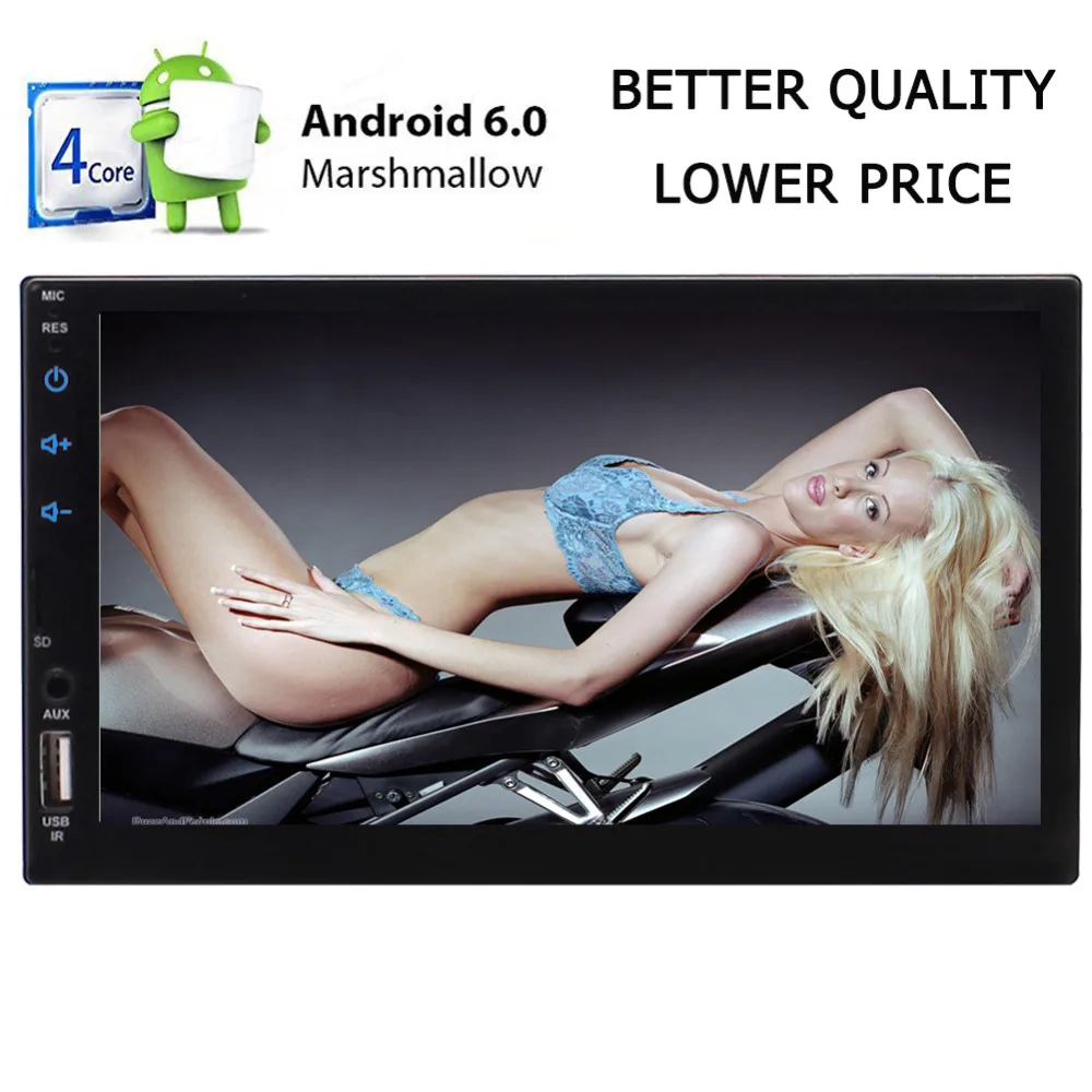 

AM FM RDS USB Tachograph Colorful Buttons + External Microphone Universal 2 Din Android Car In Dash Headunit Capacitive Touch