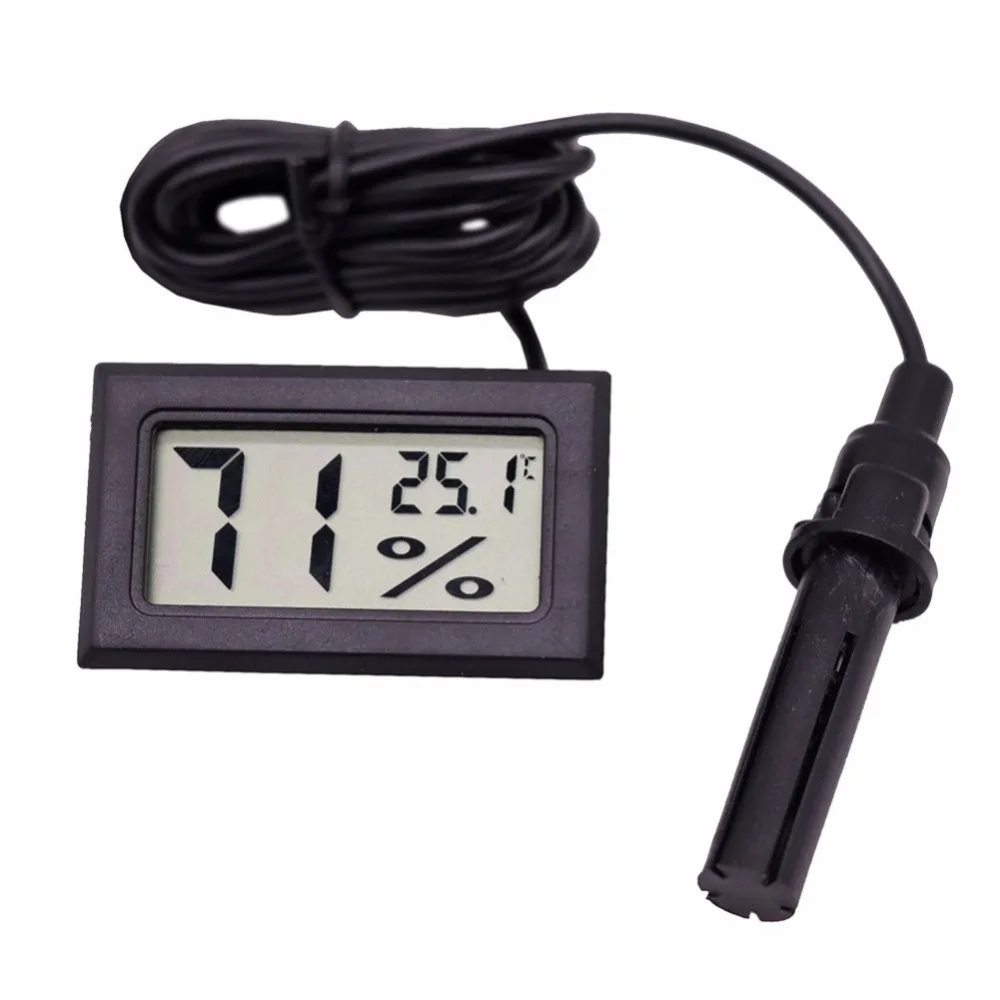 

20 pcs Digital Display Mini Probe LCD Digital Thermometer Hygrometer Without Battery Black Plastic