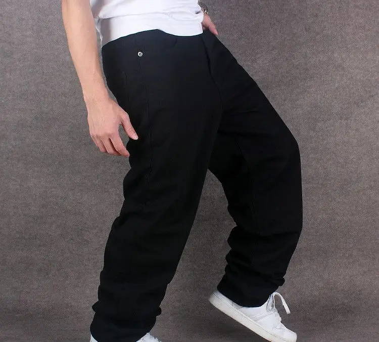 Мужские Широкие джинсовые штаны в стиле хип-хоп, черные повседневные джинсовые брюки, мешковатые джинсы для рэпера, скейтборда, свободные джинсы, джоггеры 71805