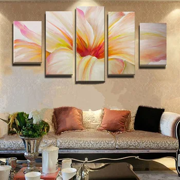 

Living Room HD Printed 5 piece Canvas Abstract Flower Oil Painting Home Decor