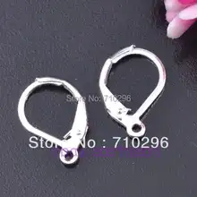 Подлинная чистого твердого стерлингового серебра 925 Серебряный рычаг задняя серьга крючок, 10 пар/лот Настоящее серебро уха крючки ювелирные изделия аксессуары
