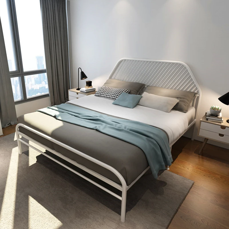 Modern contracted iron bed 1.8 meters double bed adult iron frame bed 1.5 meters iron art bed 1.2 meters single princess bed Modern contracted iron bed 1.8 meters double bed adult iron frame bed 1.5 meters iron art bed 1.2 meters single princess bed