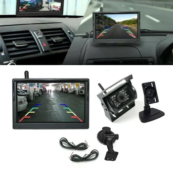 

1pc 2.4G Car Backup Camera Wireless Night Vision Rear View Reverse Backup System With 4.3 Inch Monitor For 12-24V Truck Trailer