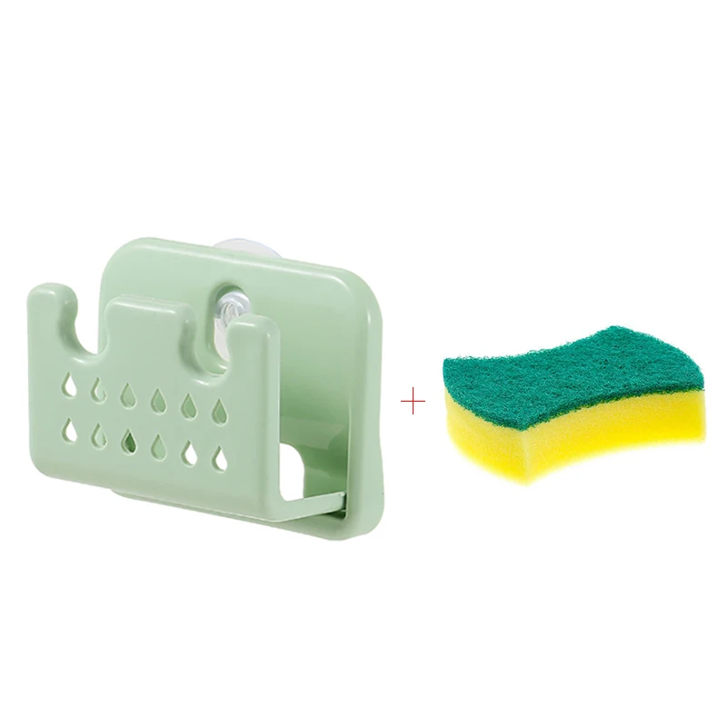 1 шт., стойка для кухонной раковины с губкой, складная губка, держатель для раковины, полка для хранения, сушилка для кухни, аксессуары для ванной комнаты - Цвет: Зеленый