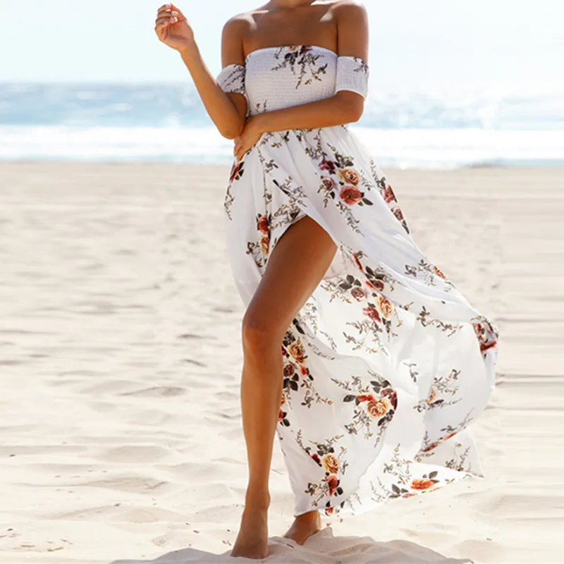 Сексуальное женское длинное пляжное платье с открытыми плечами, белая пляжная туника, купальник бикини, накидка, купальник размера плюс 5xl, платье для плавания