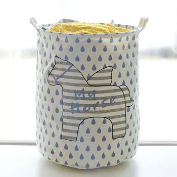 

Creative Fashion Waterproof Linen Dirty Barrel Folding Toy Clothes Basket Bra Socks Storage Box Bag Organizer Laundry Basket