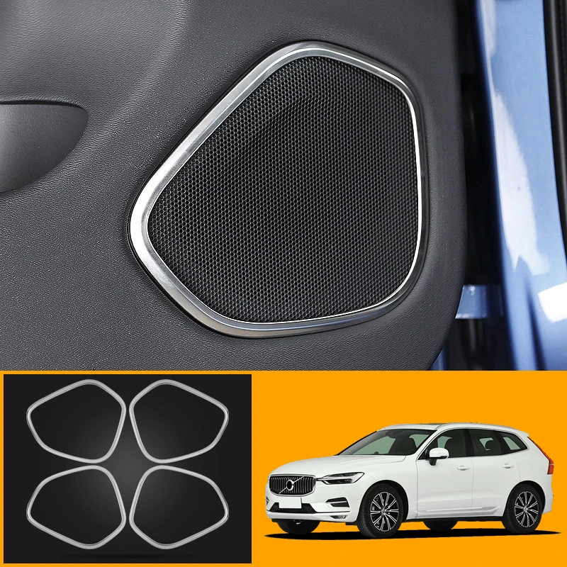 Подходит для Volvo XC60 нержавеющая сталь Встроенный в дверь автомобиля динамик кольцо Крышка отделка 4 шт. аксессуары для стайлинга автомобилей