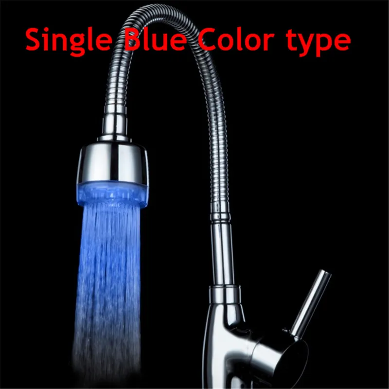 Новое поступление трехцветный светодиодный светильник с температурным контролем для кухни с датчиком температуры для душа, дропшиппинг - Цвет: single blue color
