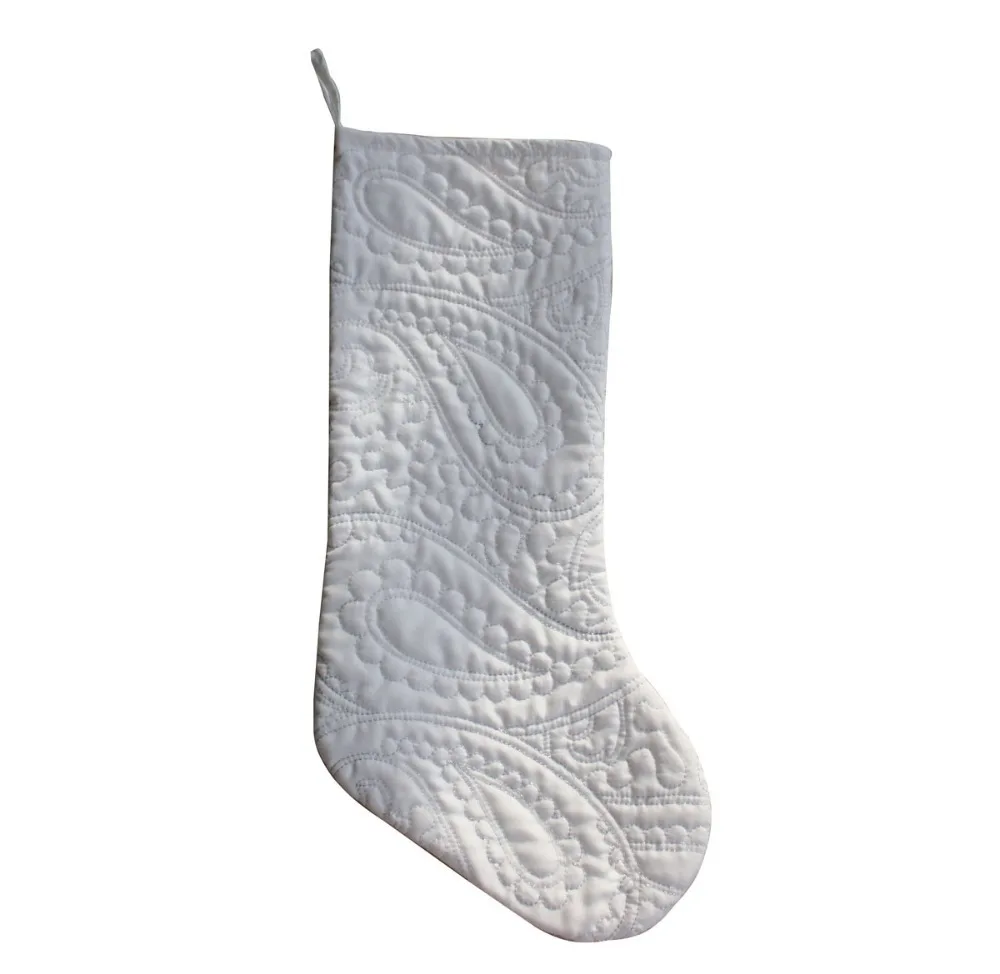 

Free Shipping Sophisticate Metallic Embroidered Paisley Matalassie Christmas Stocking PH0774