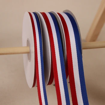

3 meters Red White Blue Webbing Strap10mm-30mm width Webbing Tape Lace Ribbon Gift Wrapping Decoration DIY Medals Strap