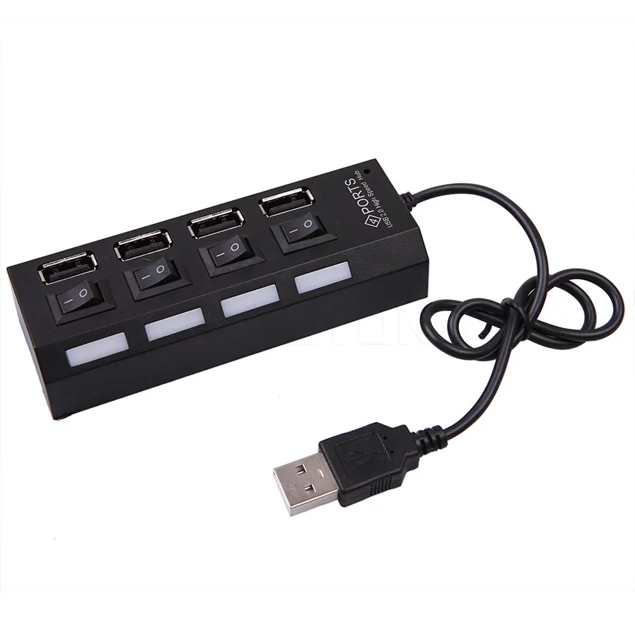 KebiduNewest Micro 4 Port usb хаб 2 0 высокоскоростной USB концентратор разветвитель с