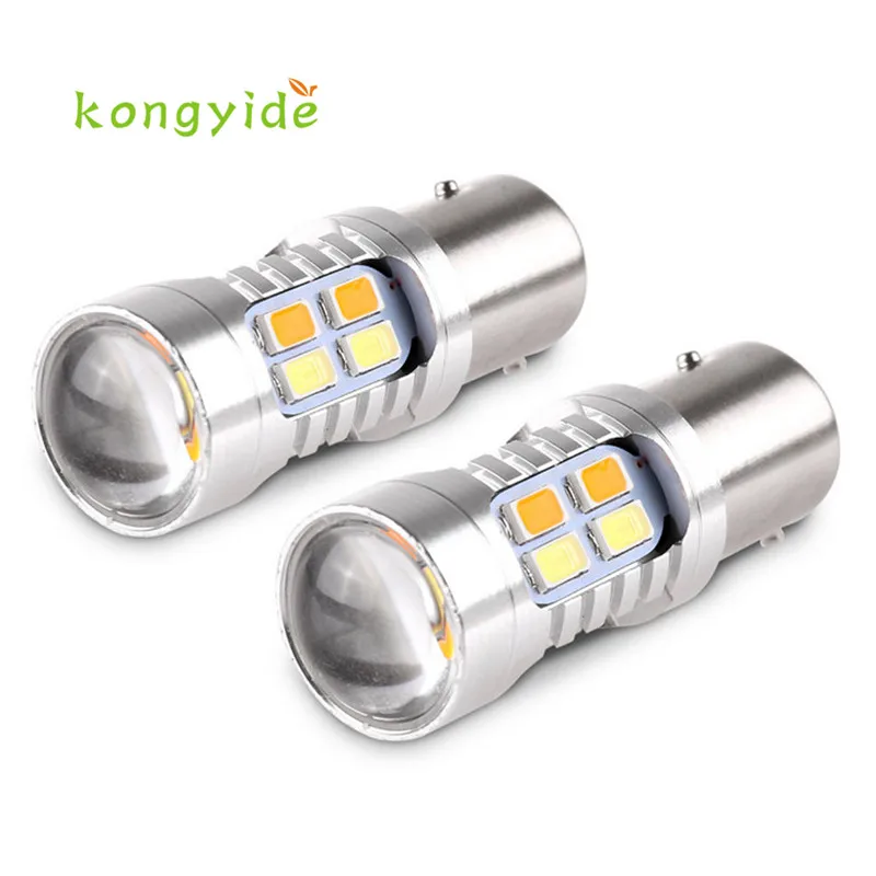 

2017 NEW 2X High Power 5730 Chip 3157 Dual Color Switchback SMD LED Tail BrakeLight Bulb Ligero Luz quality hot sep24