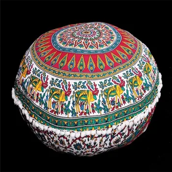 

Large Floor Pillows Indian Mandala Round Cushion Covers Pouf Ottoman Tapestry RJ