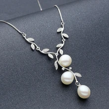 Sinya Natural de agua dulce Perla Collar de gargantilla de plata de ley 925 de joyería fina a través de 3 unids AAA perlas de Agua Dulce regalo para las mujeres