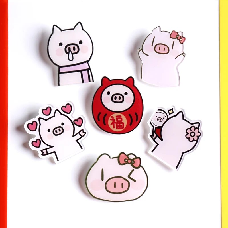 

Nengdou Y96 Kawaii Pin Cartoon Badges For Clothes Cute Pin Pig Icons Beautiful Brooches Backpack Icons Acrylic Badges for Kids
