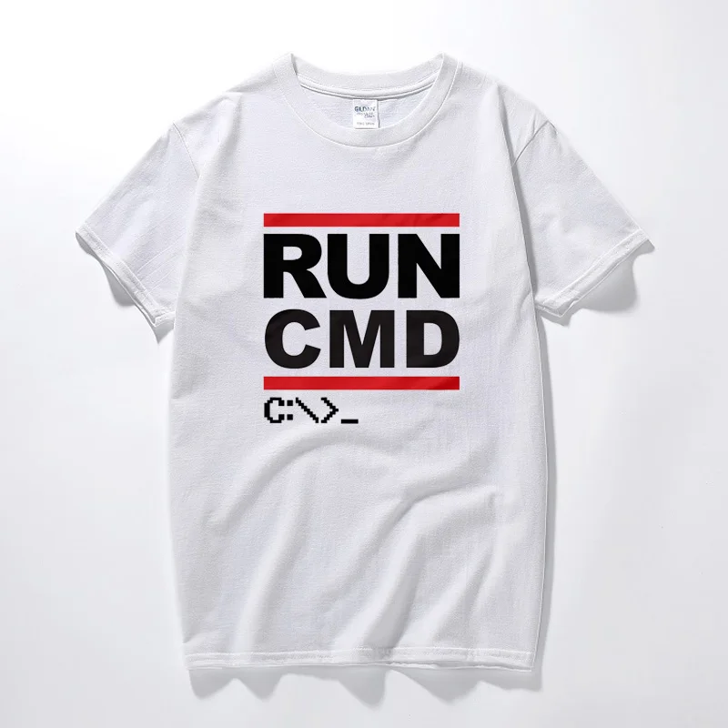 Run CMD компьютер программист футболка Премиум хлопок Geek Nerd Забавный подарок мода короткий рукав Футболка Топы корректирующие Camisetas Hombre