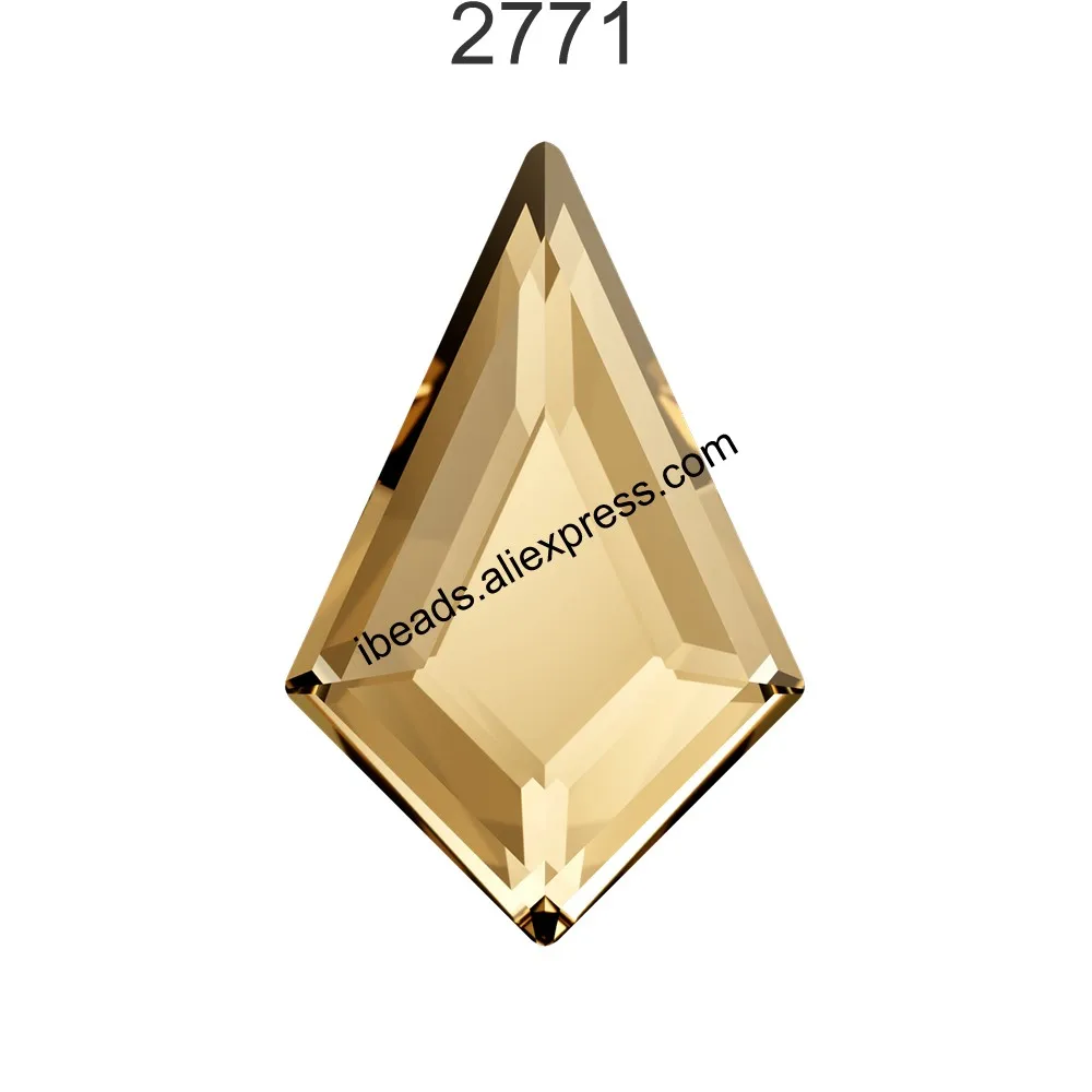 2 шт.) оригинальные стразы Swarovski 2771 Kite с плоской задней поверхностью, Стразы без горячей фиксации для дизайна ногтей - Цвет: Crystal 001 GSHA F