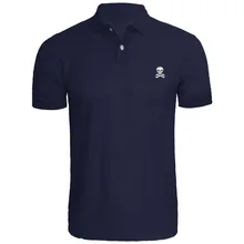 Мужские рубашки поло с вышивкой черепа и скрещенных костей