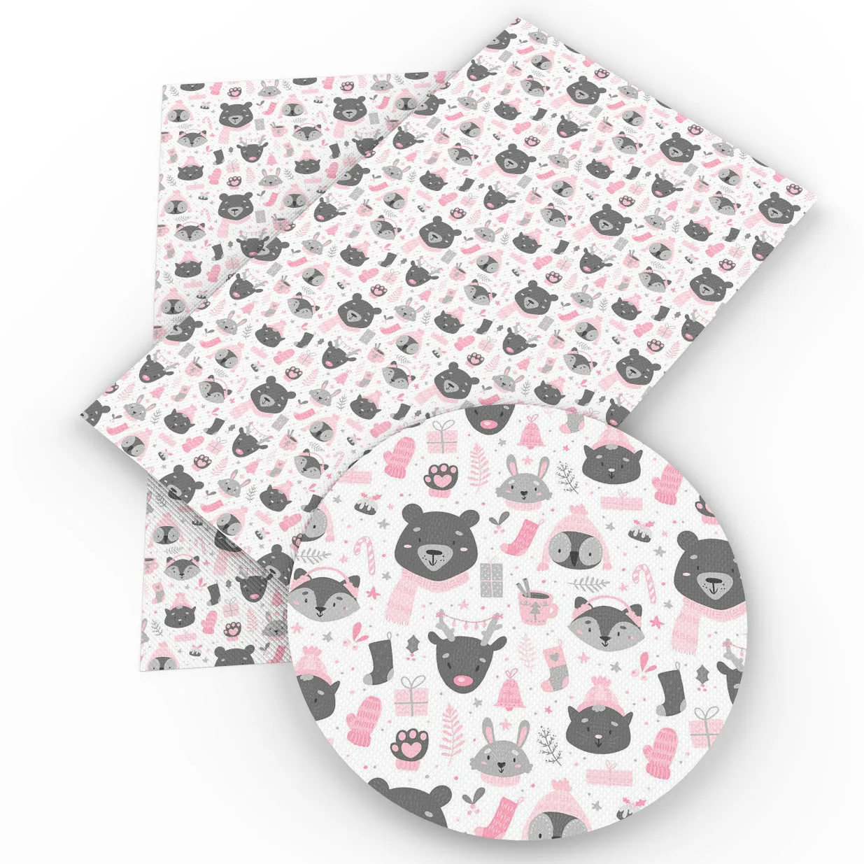 

New 30*140cm Cat Animal Printed Faux Synthetic Leather Sheet Patchwork For Hair Bow Bag Wallet Phone Cover DIY,1Yc4615